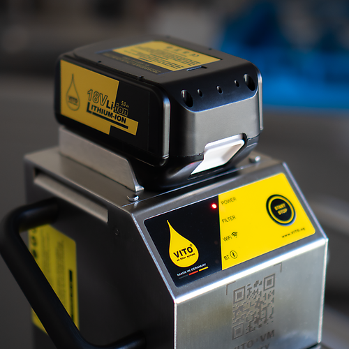 VITO VM battery: Kabelloser Frittierölfilter für Gastronomie